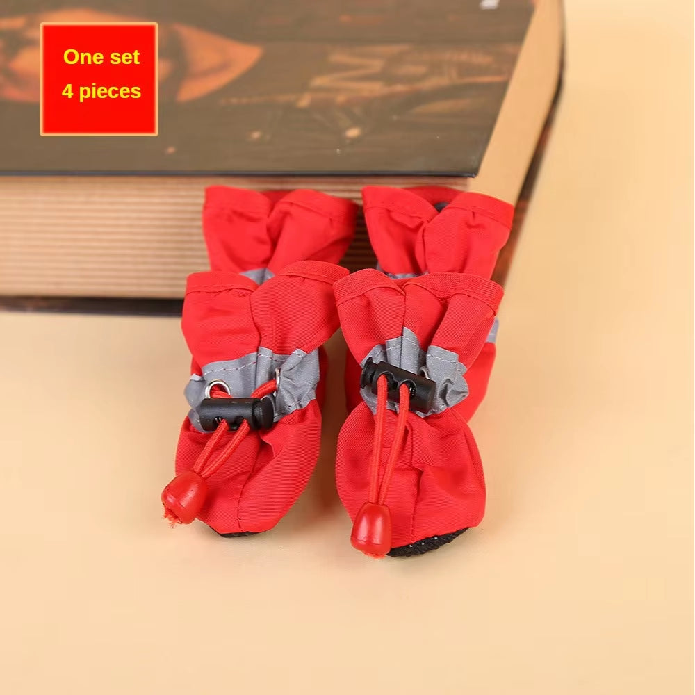 4-Pack Water-Resistant Dog Booties for Small Breeds - Paw Protection and Dryness for Outdoor Adventures