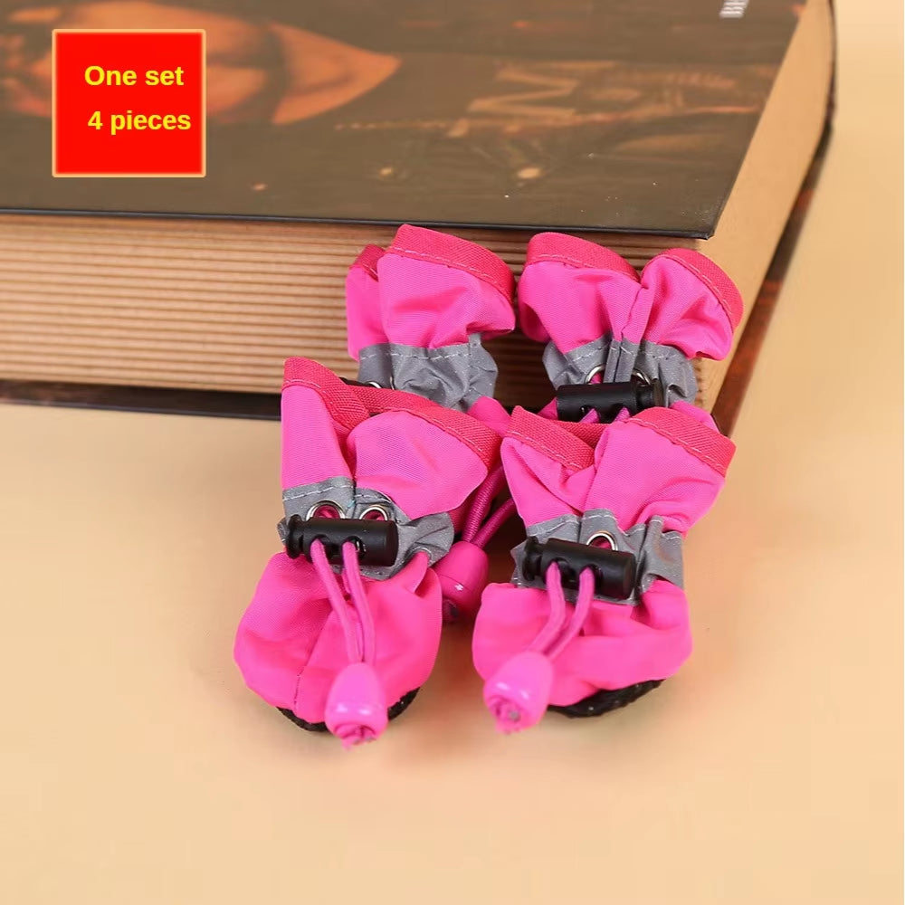 4-Pack Water-Resistant Dog Booties for Small Breeds - Paw Protection and Dryness for Outdoor Adventures