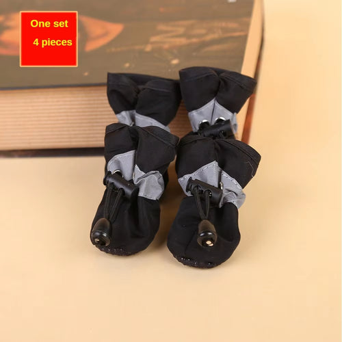 4-Pack Water-Resistant Dog Booties for Small Breeds - Paw Protection and Dryness for Outdoor Adventures