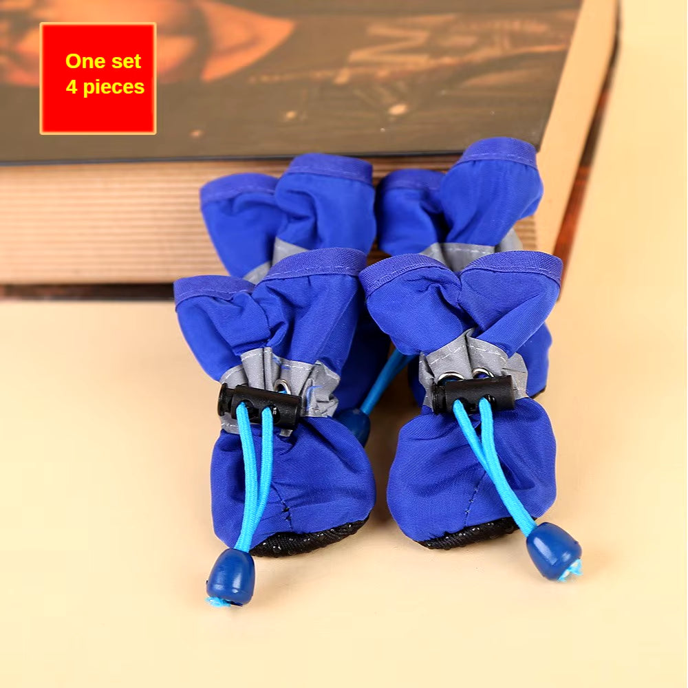 4-Pack Water-Resistant Dog Booties for Small Breeds - Paw Protection and Dryness for Outdoor Adventures